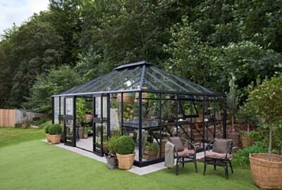 Tuinkamer Grand Oase 25,6 - 583x439cm - antraciet 2